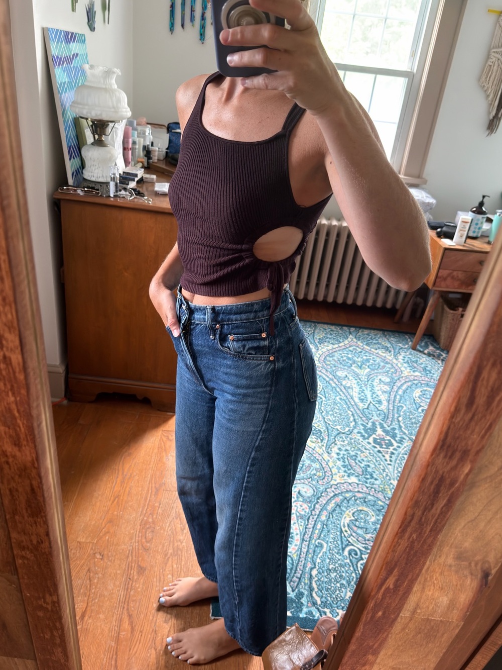 UO Asymmetrical Ribbed Knit Tank